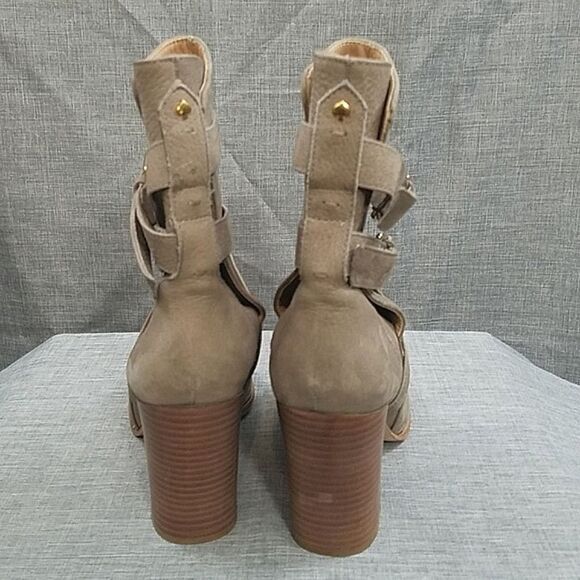 Kate Spade New York Lexy Heeled Boot, Beige double buckle Moto boot Women's 8.5 - Picture 6 of 11